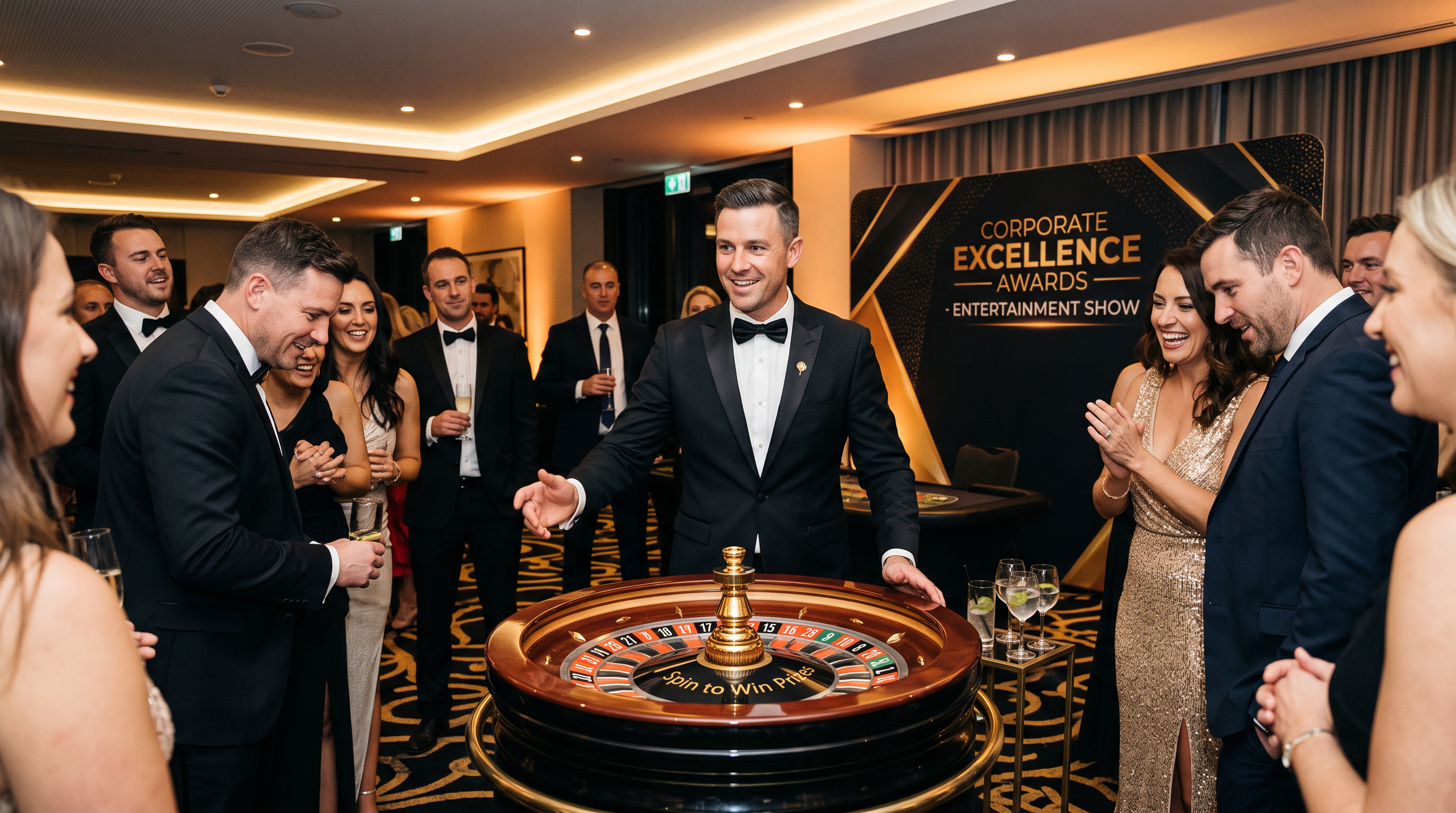Ruleta de entretenimiento en gala de lujo